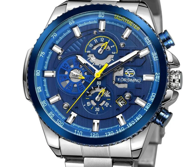 Top Sell Smarsining Mode Man Horloges Heren Mechanische Automatische Horloge Roestvrij staal Polshorloge voor Man For04-4