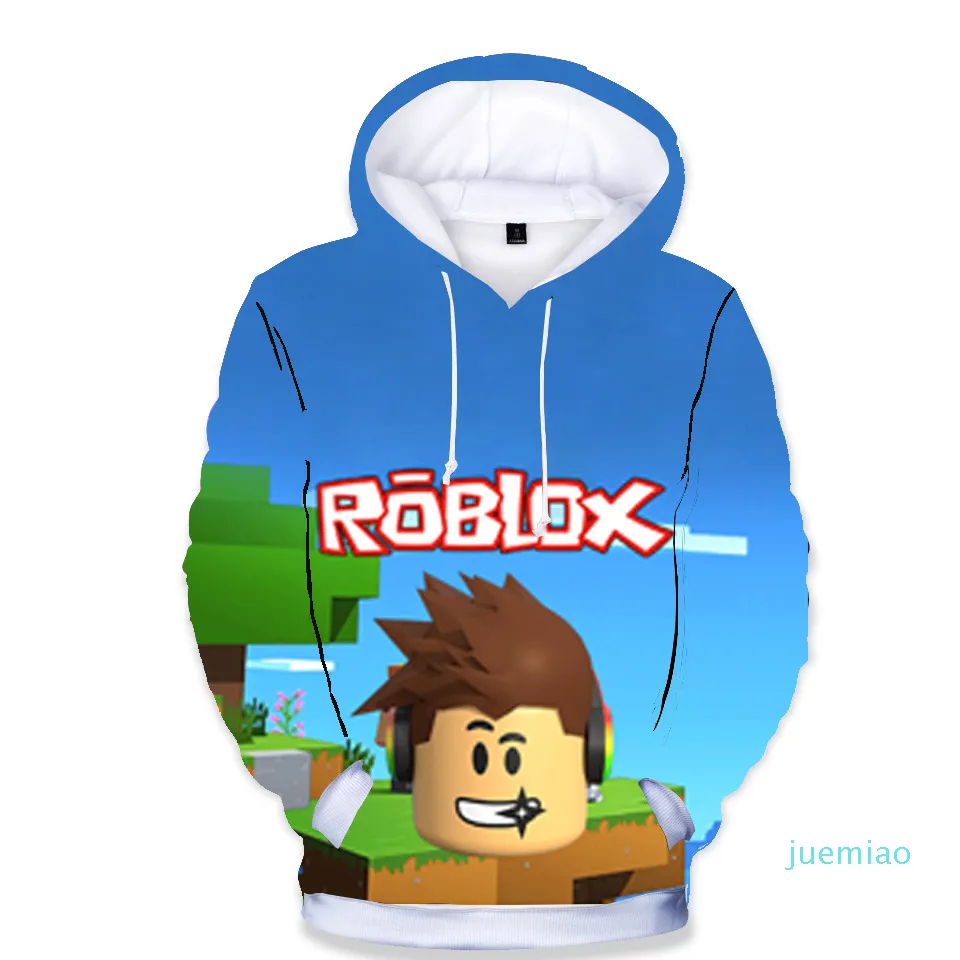 Roblox Cartoon Hoodie For Kids Unisex Cotton Coat With Digital