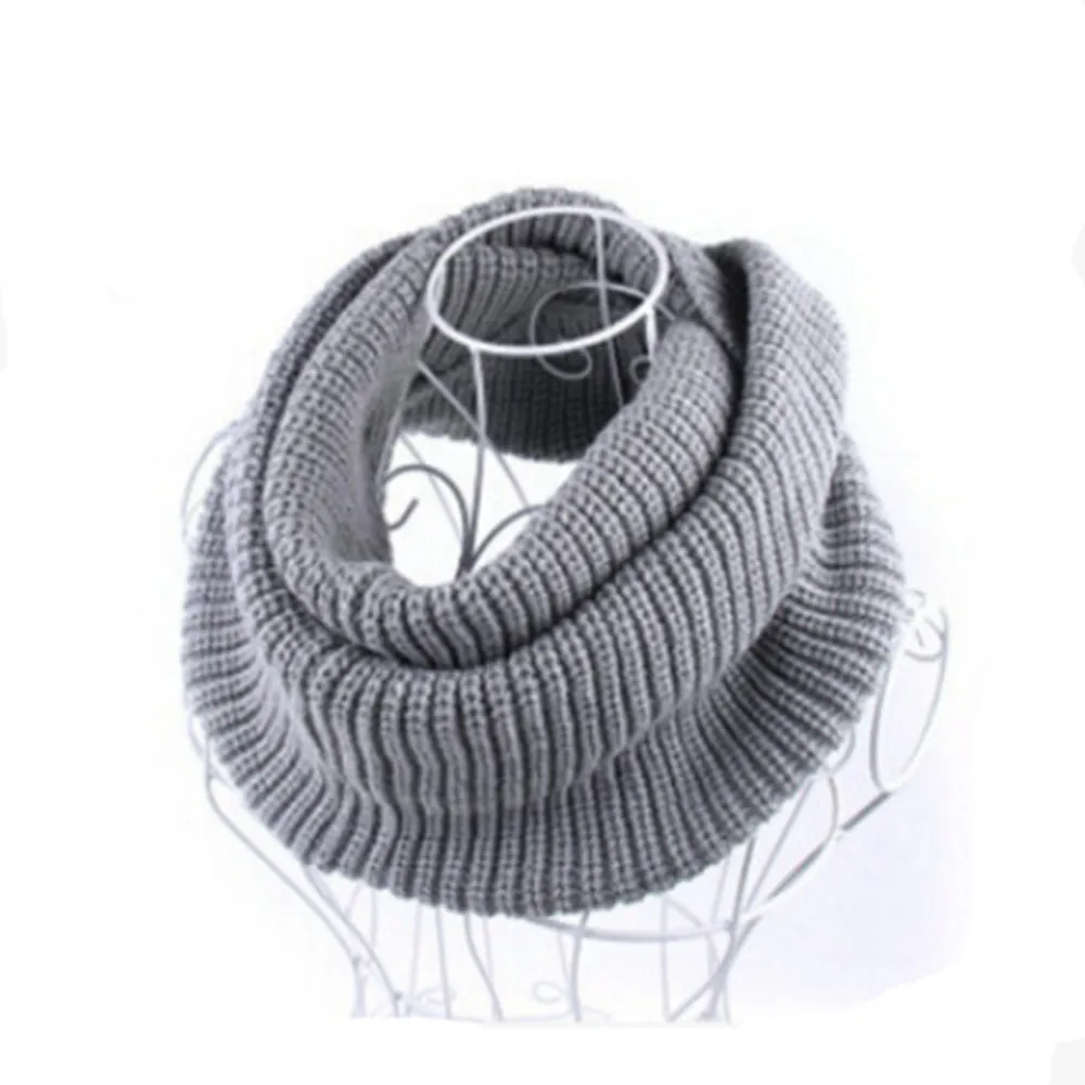 Kvinnor Vinter Varm 2 Cirkel Kabel Sticka Cowl Neck Long Scarf Shawl WJ003