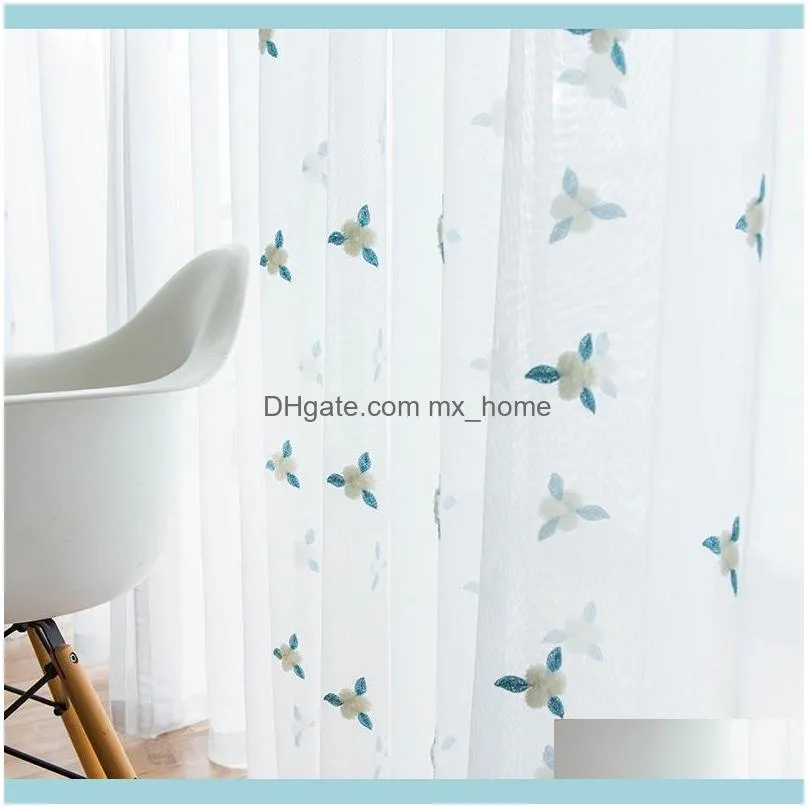 Занавес DECO EL STARTS Главная Gardencurtain Drapes Pastorlal Stereo Вышитые 3D Цветочные Шторы Для Гостиной Окно Экран Tull Tull