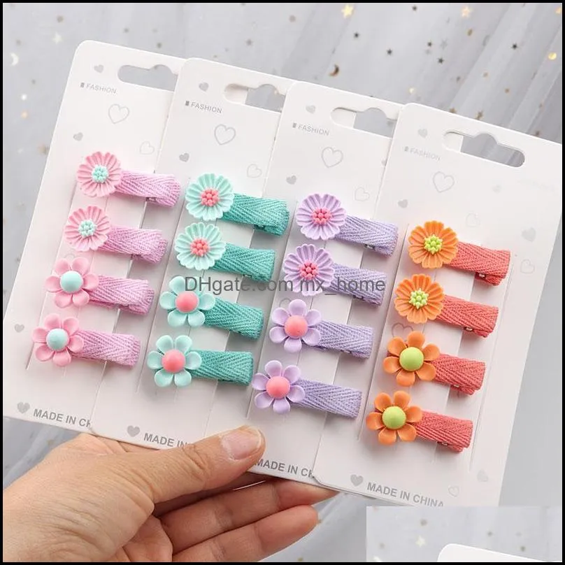 Hair Aessories Baby, Kids & Maternity Color Childrens Bag Cotton Hairpin Small Flower Side Clip Baby Girls Cute Girl Headdress Drop Delivery