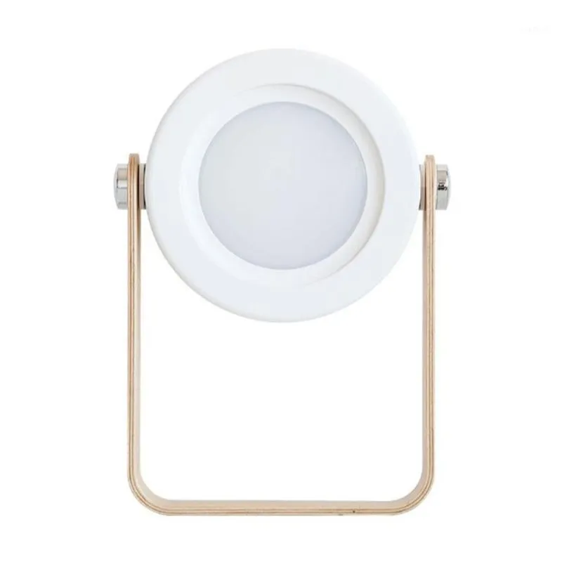 휴대용 랜턴 크리에이티브 충전 야간 조명 읽기 램프 랜턴 접이식 LED 테이블 나무 핸들 흰색 회색 1