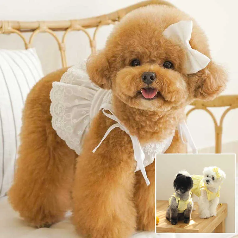 Wedding Dress Short Type Dog Skirt Lace Dresses Cat Yorkshire Chihuahua Terrier Corgi Poodle Pomeranian Bichon Puppy Costume