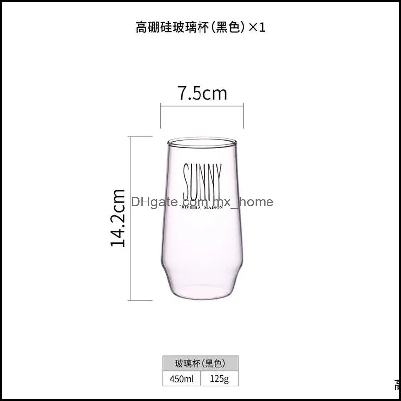 Kitchen Bar Supplies, Drinkware, Glass Drink Cup Milk Tea Juice Household Water Transparent Cold Wine Glasses