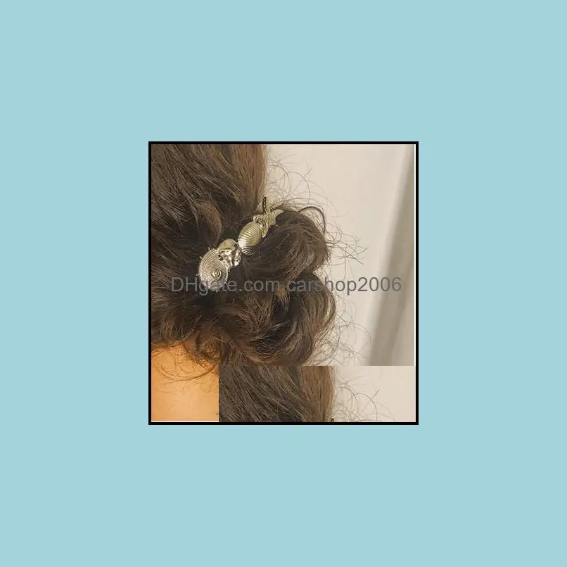 Shell Hair Clip Clamp Silver Gold Tone Womens Hair Barrettes Clip Metal Hairpin Hair Clip Clamps