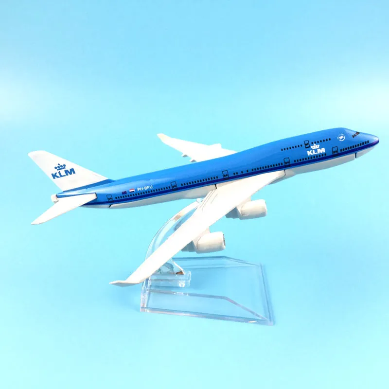 16cm Royal Dutch Boeing 747 modèle d'avion, 1:400 métal moulé sous pression, jouet, cadeaux