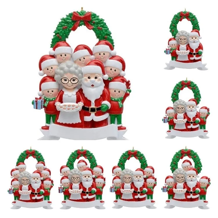 Reçine Hayatta Kaldığı Aile Süsleme Noel Dekorasyon Kolye Kişiselleştirilmiş Noel Süsler DIY Adı Blessings T2I52831