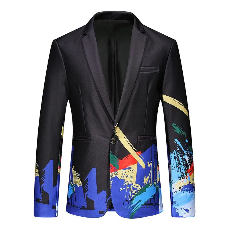 Ternos Masculinos Blazers 2021 Homens Slim Negócios Social Casual Terno Casaco Exclusivo Impressão Do Casamento Noivo Vestido Casaco Roupas Roupas