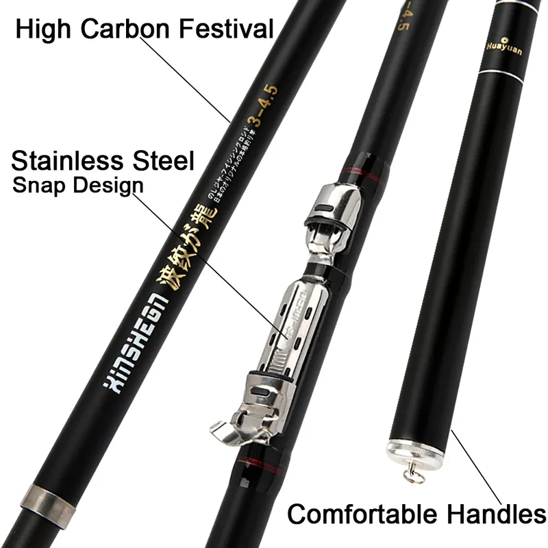 Telescopic Fishing Rod 3.6/4.5/5.4/6.3m High Carbon Travel Rod Ultra Light  Pole