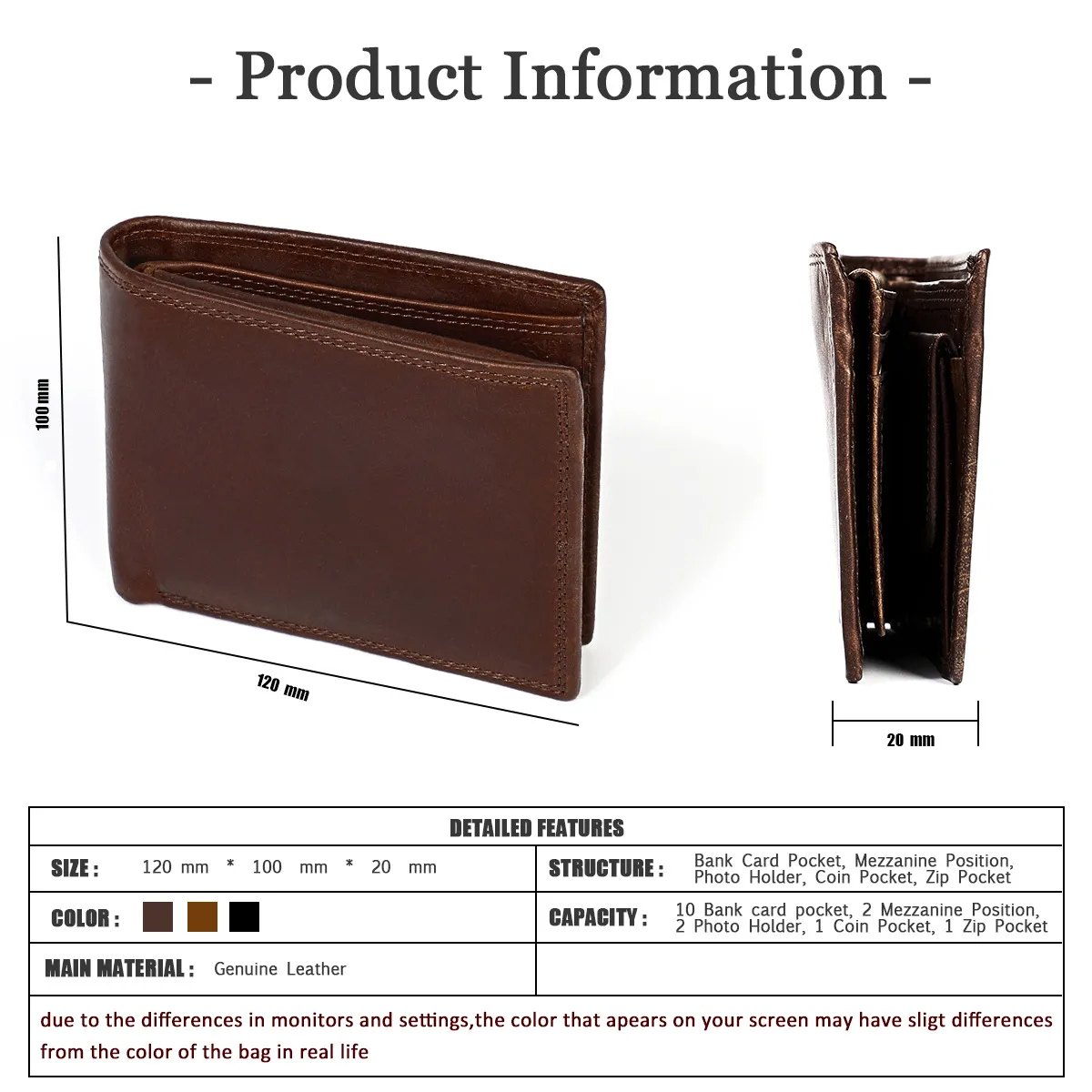 Classic Men's Wallet Blocking Crazy Horse Genuine Leather Wallet Men Business Card Holder Man Wallet Bag Purse Male