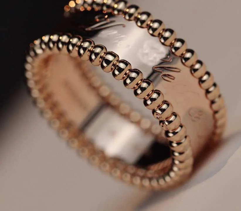 Lyxig kvalitet Punk Band Ring med orddesign i 18K Rose Gold Plated and Platinum for Women Wedding Jewelry Gift Shippi236t
