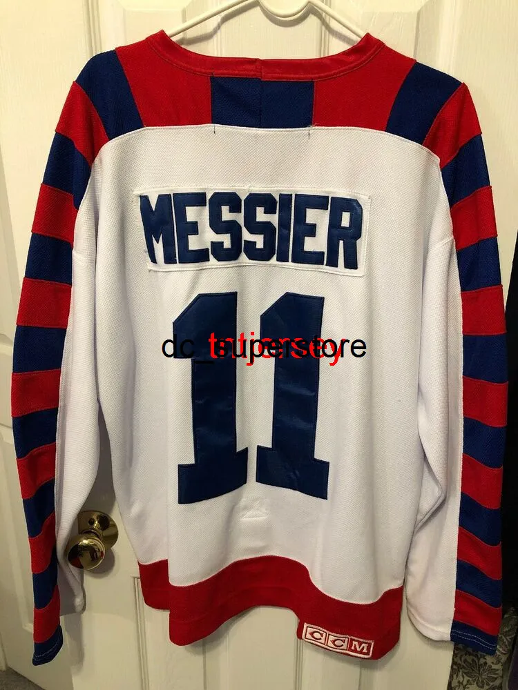 Tani Custom Mark Messier CCM Vintage Hokej All Star Jersey 75. rocznica Patch Stitch dowolne Numer Nazwa Mężczyźni Kid Koszulki Hokejowe XS-5XL