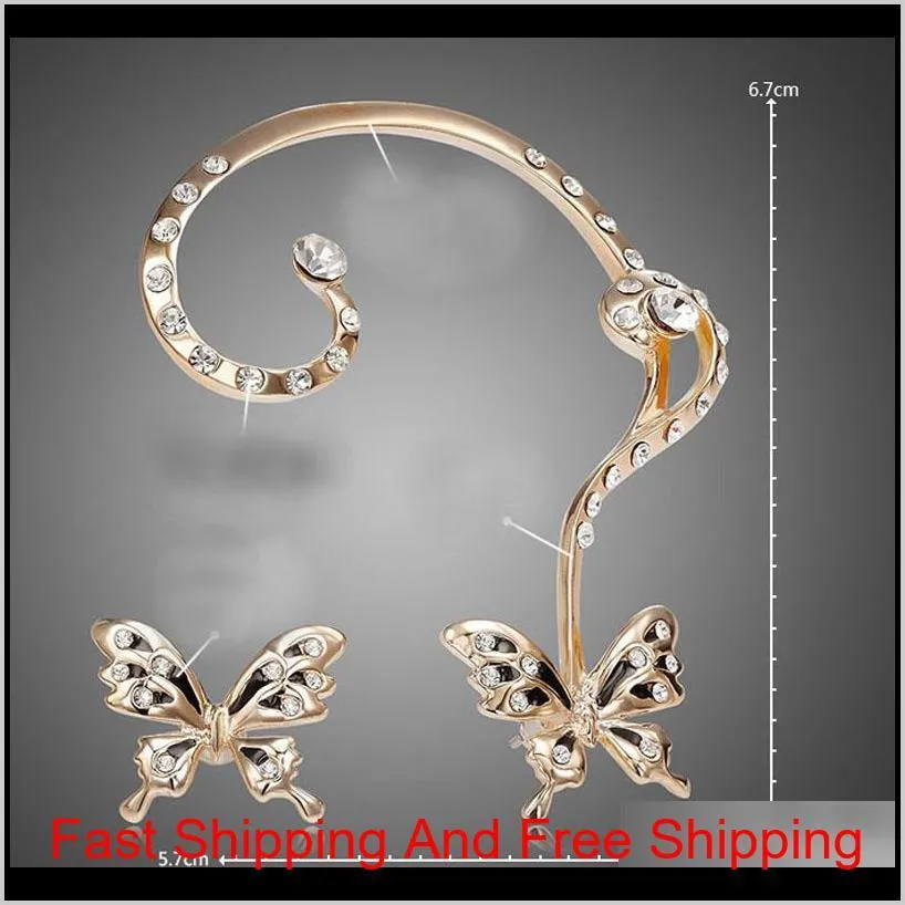 global low-cost the european version of personality lovely butterfly ear hanging earrings are high-grade alloy 18k gold earrings