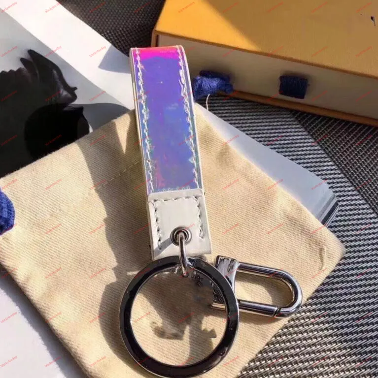 Luxurys High Peather bländar färger Letter Printing Keychains Metal Handgjorda Unisex Designer Key Ring med Box AA88