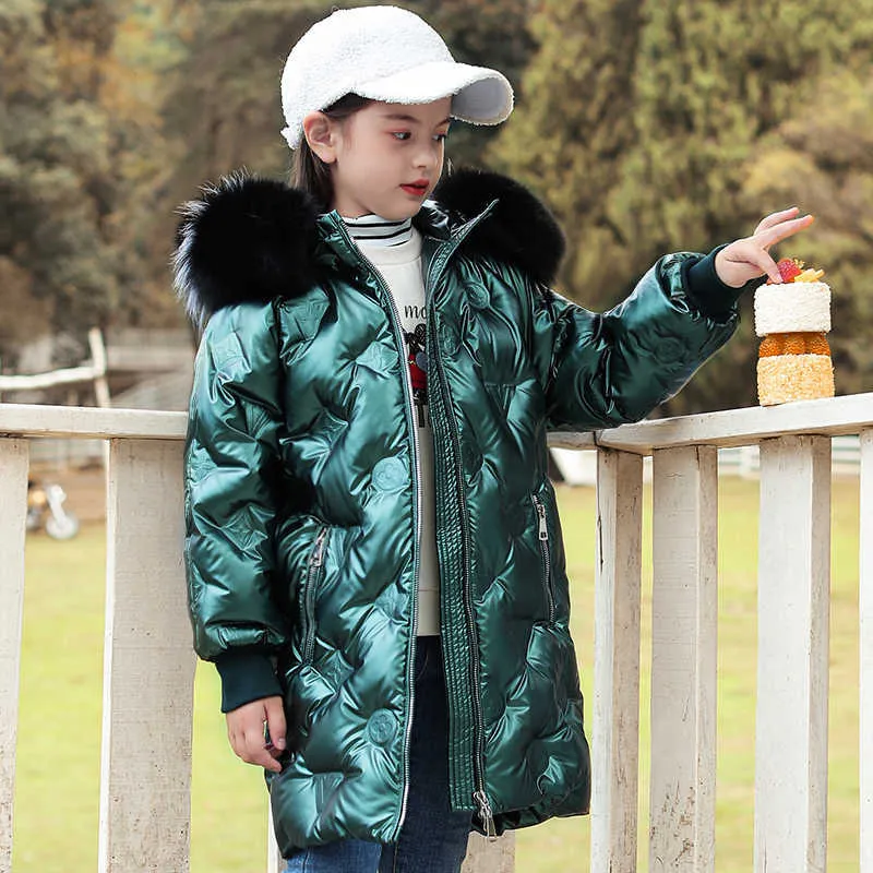 Kinder Winter Unten Jacke 2021 Neue Kinder Verdicken Mantel für Jungen-30 Mode Mädchen Schneeanzug Winddicht Mädchen Kleidung 4-12Y H0909