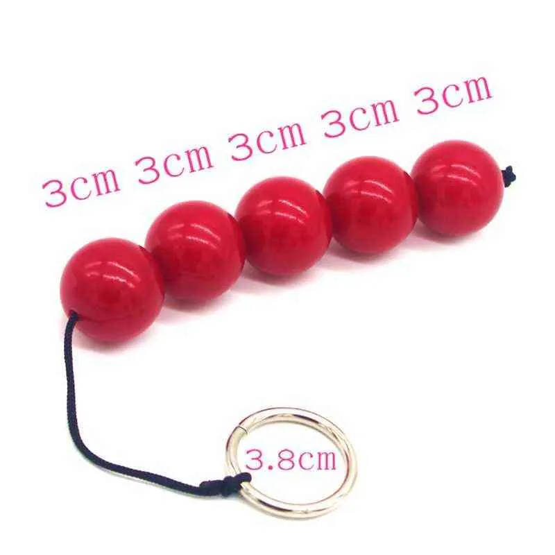 Cockring Giocattoli del sesso anale 3cm Red Plug Beads Palline vaginali acriliche Butt Giocattoli del sesso per le donne Prodotti per adulti di sesso femminile 1123 1124