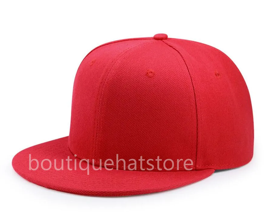 2021 One Piece Custom Blank Full Red Sport Fitted Cap Men's Women'full Closed Caps Casual Leisure Solid Color Fashion Size 6 7/8 Hats