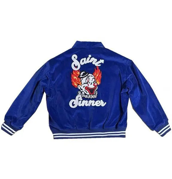 Saint Sinner Corduroy Baseball Jacket Unisex Flame From