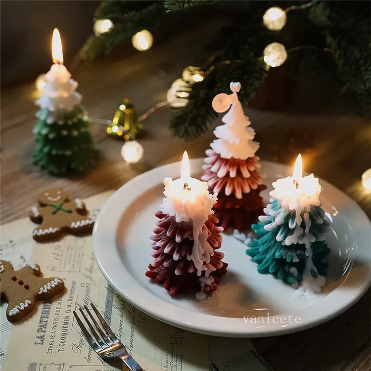 Handmade Christmas Tree Aromatherapy Candle - Natural Soy Wax, Festive ...