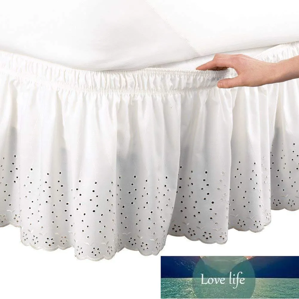 Skirt 38cm High For Wedding Home Hotel Queen Size White Beige Embroidered Bed Shirts Without Surface Elastic Band Apron