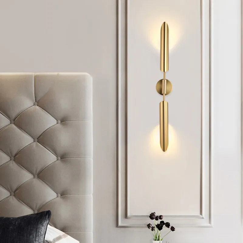 Moderne LED-wandlamp Simple Gold Binnenverlichting Sconces Fixture Nordic voor Woon Dining Slaapkamer Badkamer Decor Creative Lights