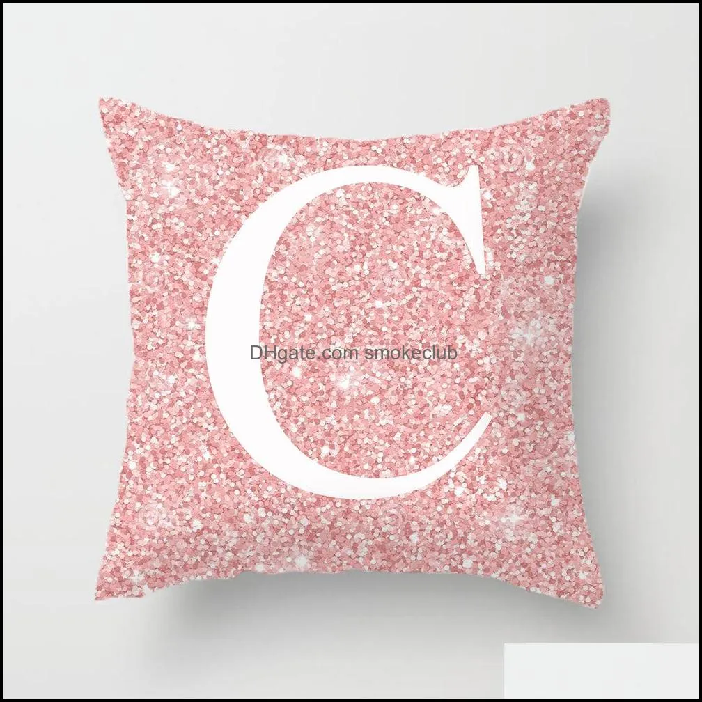 Letter Pillow Case Couch Throw Pillowcase English Alphabet Pillow Cover Cushion Cover Home Sofa Car Decoration 45*45CM