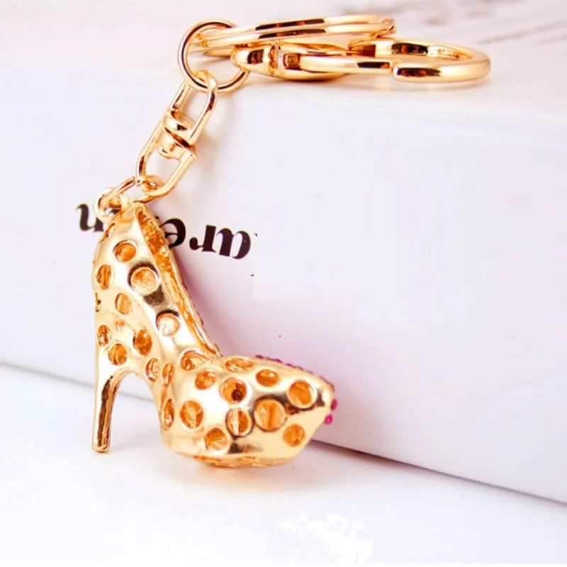 Bling Bling cristal porte-clés femmes chaussure pendentif porte-clés en métal talons hauts porte-clés en métal porte-clés cadeau unisexe