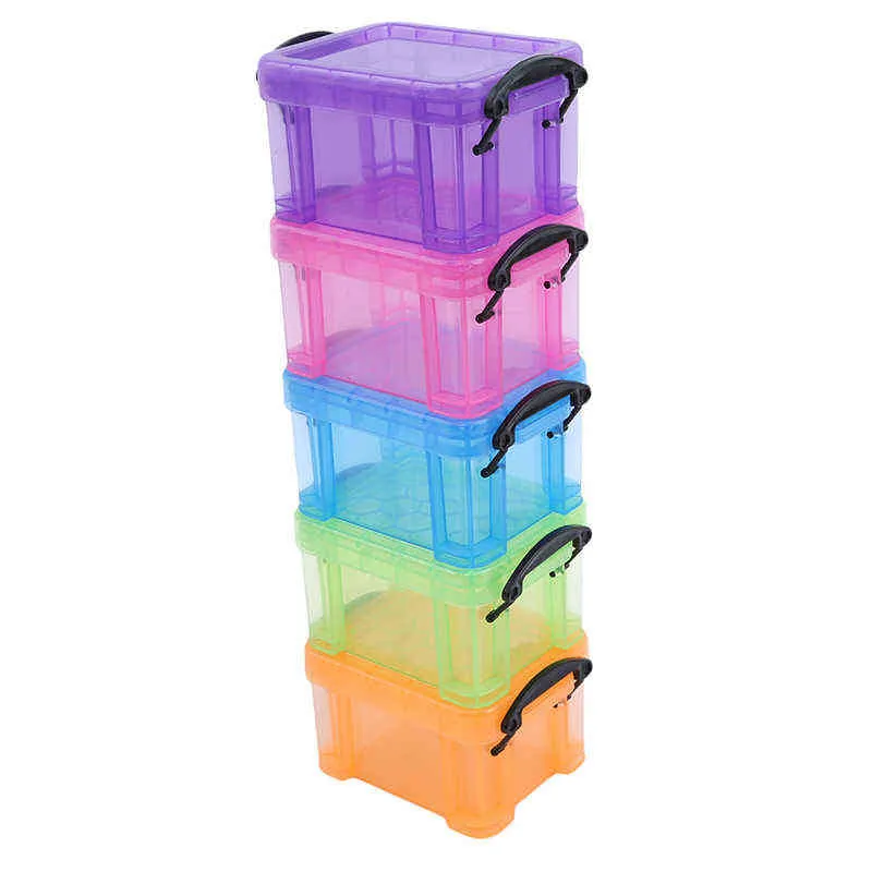 Creative Home Candy Color Lock Mini Cute Desktop Storage Box Accessories