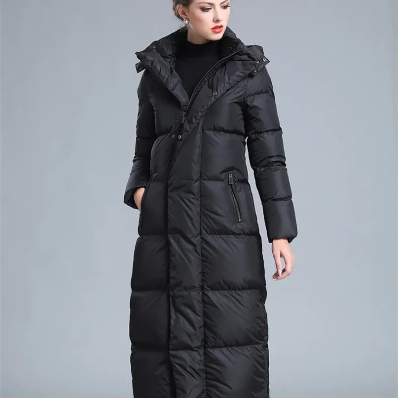 Womens Winter Clothing Puffer Zipper Down Coat Big Size 4XL Black Gray Navy Blue Thick Warm Large Long Jacket 210923 From 59 86 DHgate