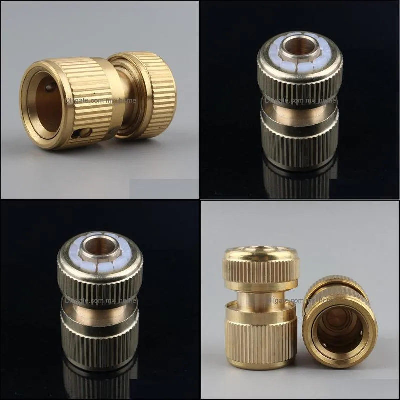 Brass 1/2 Inch Water Pipe Stop Joint Car Washing Gun Quick Connector Garden Irrigation Hose End Watering Equipments