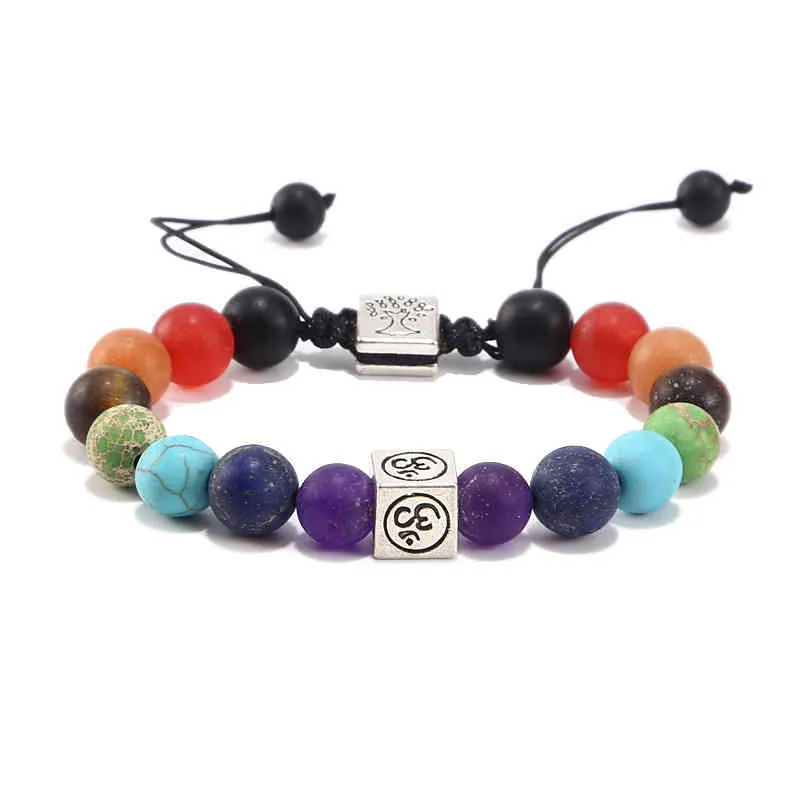 Bracelet en pierre naturelle d'arbre de vie de haute qualité, tendance, 7 chakras, perles, 2022