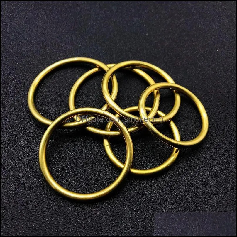 Solid Brass Split Rings one Loop Keyring 32-45mm bag hook Connector Keychain Keys Holder DIY Leather Craft hardware 108 W2