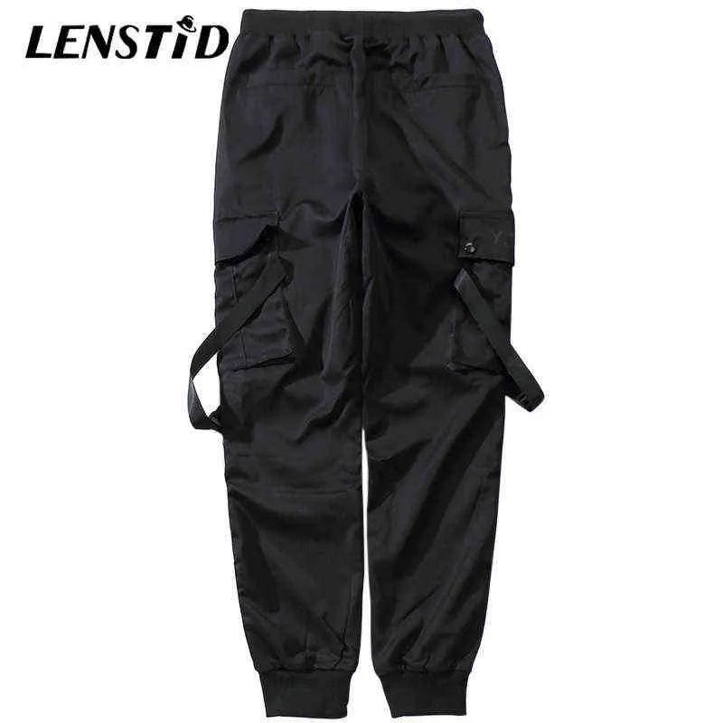 LENSTID 2019 New Hip Hop High Street Swag Ribbon Joggers