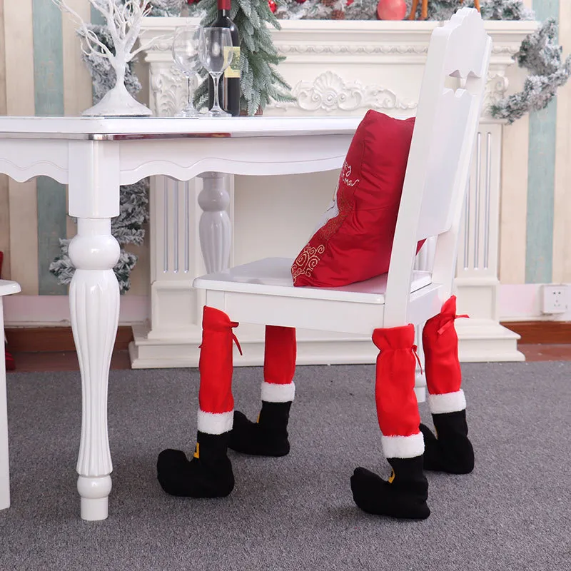 Kerst Decoratie Tafel Benen Cover Chair Foot Covers Ornament Nieuws Jaar Festival Decor voor Home Feestartikelen