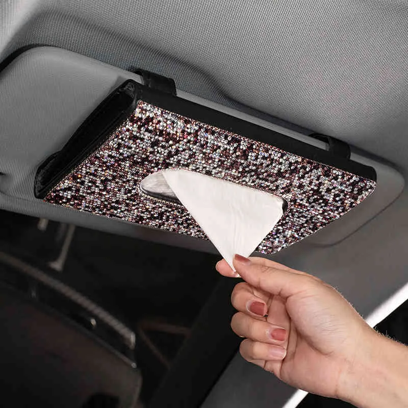 Luxury-Crystal-Diamond-Car-Tissue-Box-Sun-Visor-Leather-Auto-Tissue-Paper-Holder-Case-Sunvisor-Hanging-Napkin-Car-17