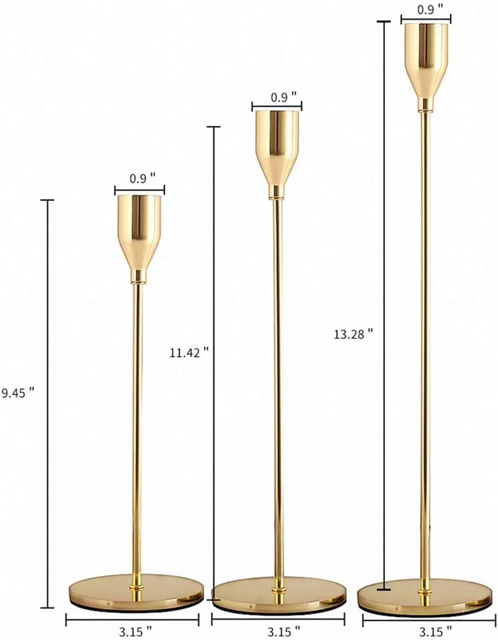 3 pezzi / set portacandele in metallo barra d'oro per feste soggiorno portacandele candele coniche centrotavola decorativo candeliere per matrimoni da pranzo 25 set DHL / FedEx