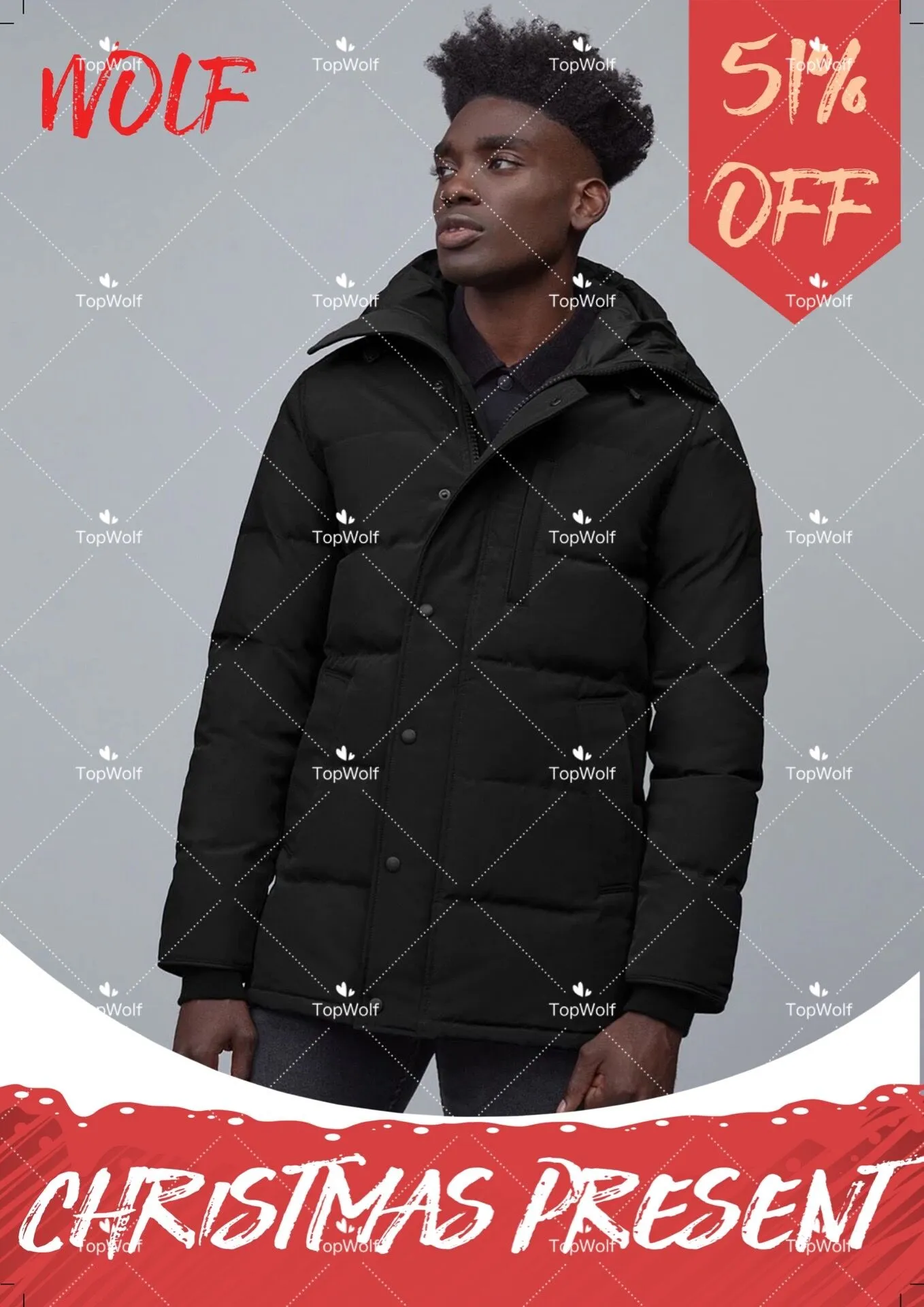 Mode Mannen Winter Wolf reizen Donsjack Lange Parka Puffer Jassen Warme Overjas jas uitloper