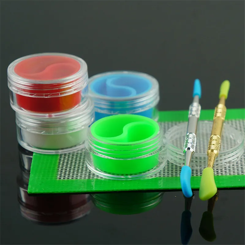 3ml Acrylic Box with lids Silicone Dab Container Portable Storage Case Opening Benefits clear acrylic apothecary jar Smoking wee Accessories