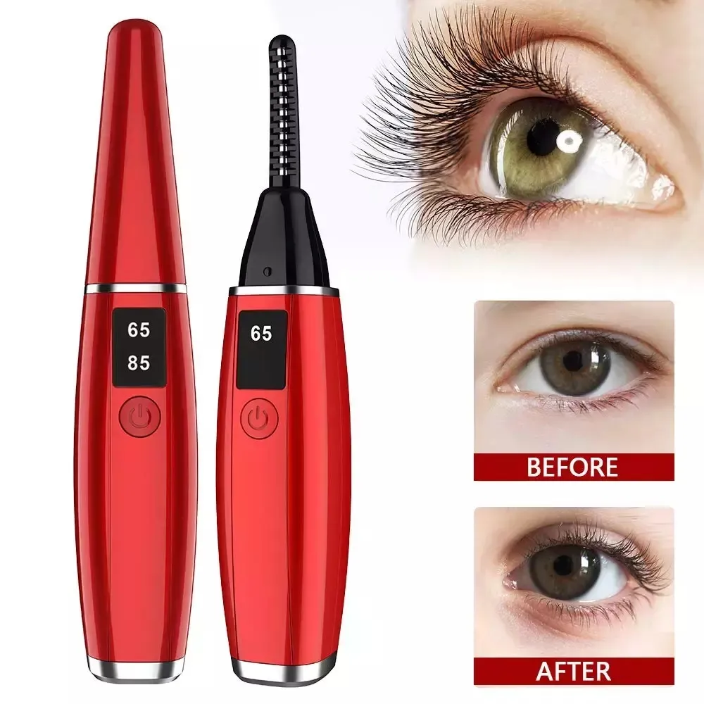 Electric Heased Eyelash Curler USB Rechargeable Eye Lash Curling Mascara Rozszerzenie Kosmetyki Narzędzia Oczy Naturalne Włożeństwo Rolling Long-Transing przez 24 godziny