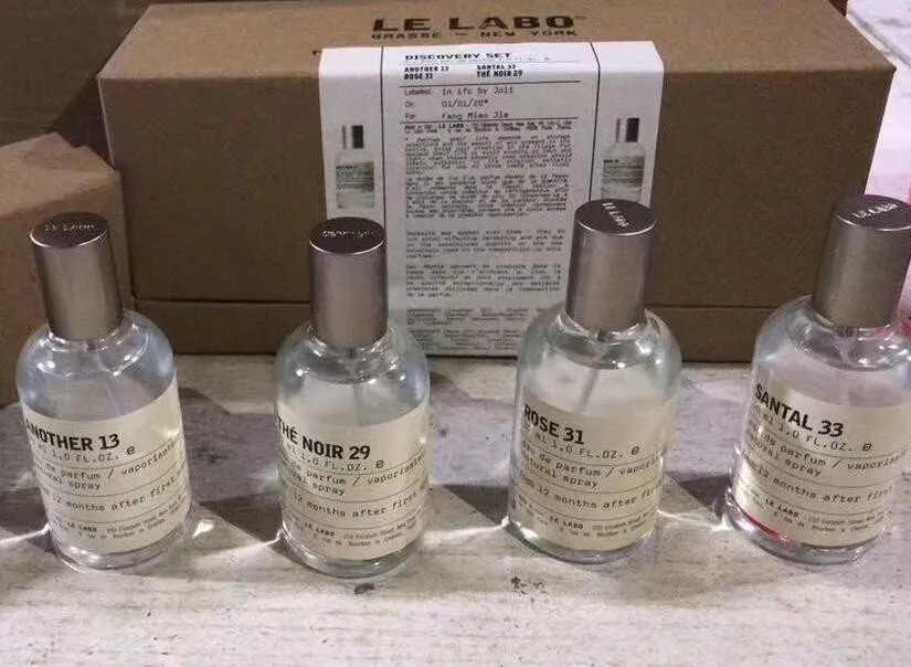 New High Quality Perfume Le Labo Santal 33 BERAMOTE 22 THE NOIR 29 ROSE31 4pcs*30ml fragrance set