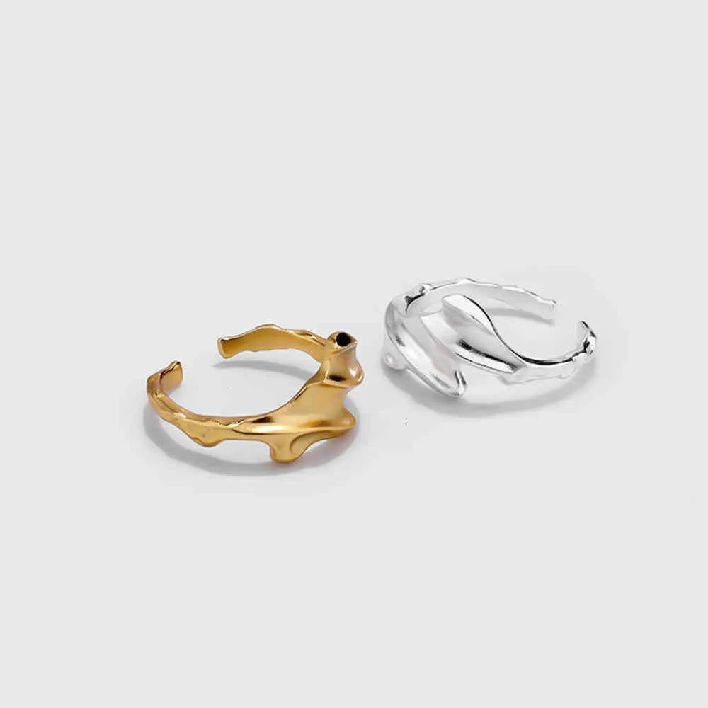 nouveau design de mode sens métal texture irrégulière main décoration tempérament anneau d'ouverture femme