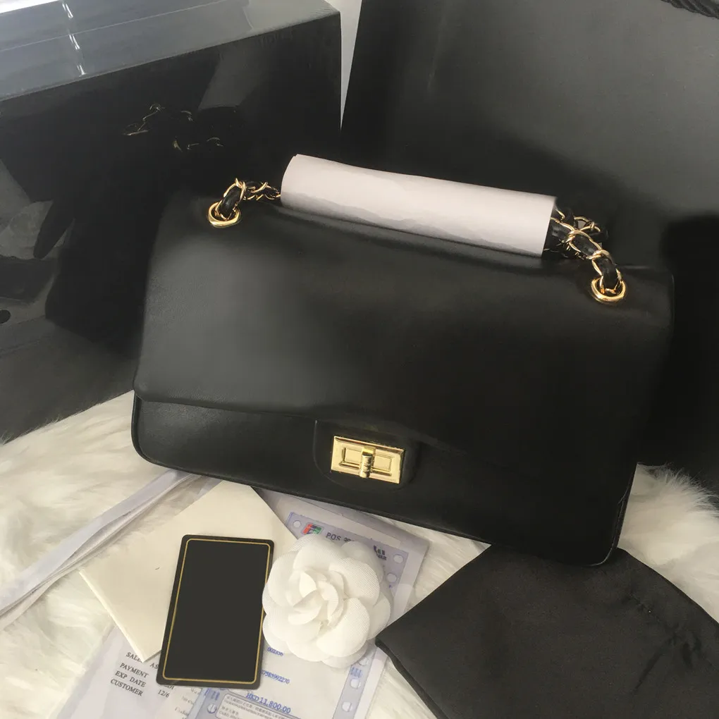 Top Damenhandtaschen Marke Luxus Designer Taschen 2021 Leder Goldkette Umhängetasche Clutch 25 cm schwarze Brieftasche Haut Lamm Schultertasche rosa Klappe
