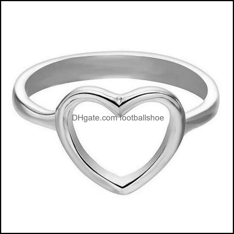 Dainty Women Ring Hollow Heart Rings For Couple Wedding Promise Infinity Eternity Love Jewelry Boho Anillos Mujer BFF Gifts DHL Free