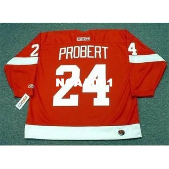 001S # 24 BOB PROCERT DETROIT RODE WINGEN 1993 CCM Vintage Home Hockey Jersey of Custom Elke naam of nummer Retro Jersey