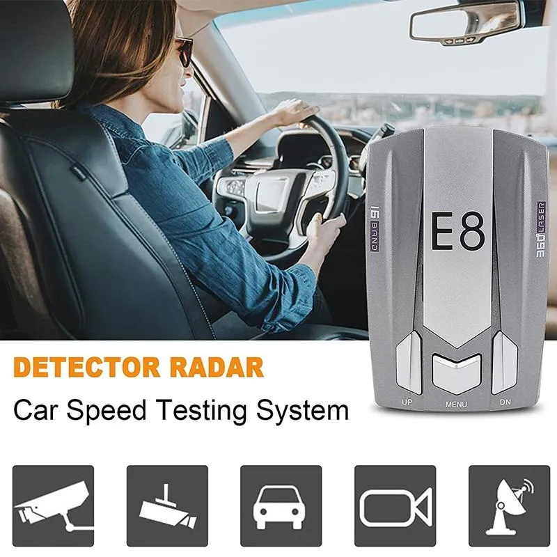E8 LED Radar Auto Elektronik Detektor Geschwindigkeit Alarm Systeme Sicherheit Radar-Detektoren