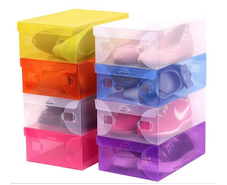 Scatola da scarpe trasparente con coperchio Scatole portaoggetti a conchiglia in plastica trasparente Scatole per scarpe Scatole per scarpe Tacchi alti Organizer per la casa