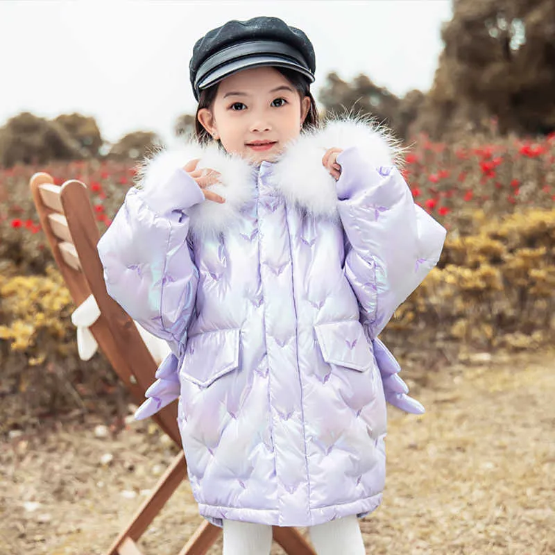 100 正規品 21新しい冬の女の子ダウンコートパーカー強化子供スノースーツジャケット毛皮襟子供服暖かい赤ちゃん女の子服2 6y H0909 激安オンラインストア Vtech Computer Com