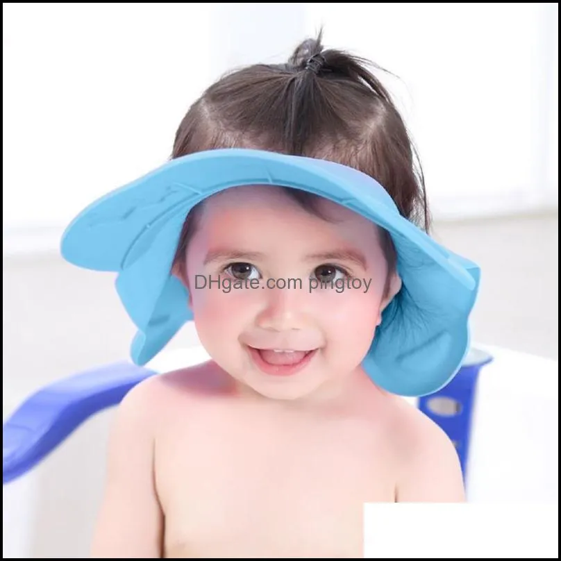 New adjustable Infant Baby Shower Cap Silicone Shampoo Ear Protection Cap Kids Bath Visor Hat Hair Wash Shield