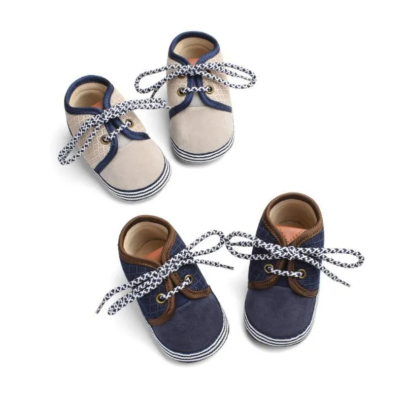 Nouveau-né bébé chaussures infantile enfants premiers marcheurs Toolder fond mou anti-dérapant à lacets bébé garçons filles chaussures Prewalker 3-15 M