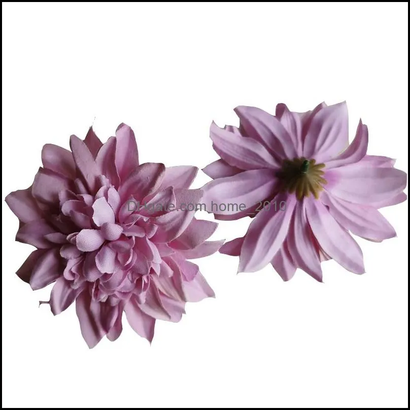 11cm Dahlia Pompon Head Fake Flowers Silk Artificial Flower For DIY Bride Wedding Wall flores Garden Decoration Home Decor Accessorie